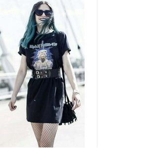 Iron Maiden Powerslave metal rock H&M Official T-shirt Dress size 8 NWT